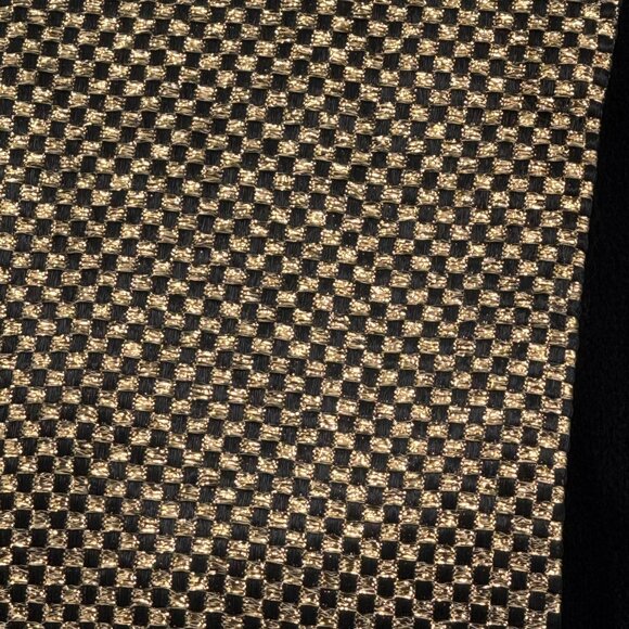 2/$18 SALE!‎ Vtg Caron Metallic Jacket Womens 4 Gold Black Check Evening Blazer - Picture 5 of 8